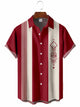 Men's Geometric Pattern Retro 50's Bowling Shirt