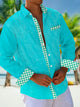 Alohadaddy Plaid Print Men's Button Pocket Shirt