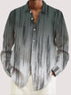 Alohadaddy Retro Gradient Stripe Print Men's Button Pocket Long Sleeve Shirt
