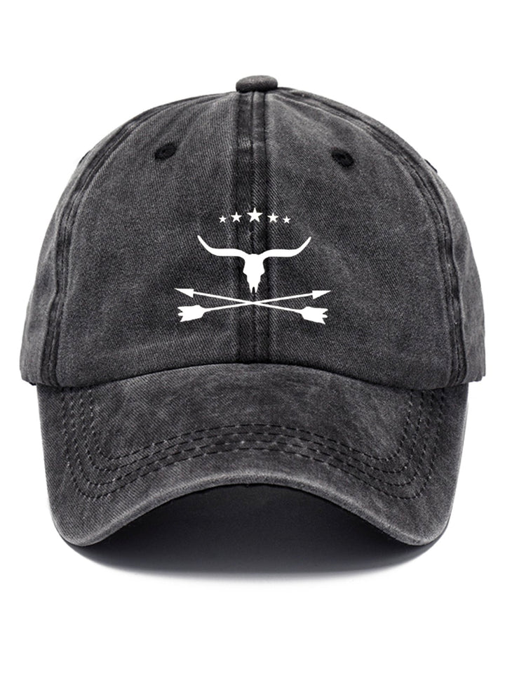 Alohadaddy Retro Western Bull Casual Printed Peaked Cap