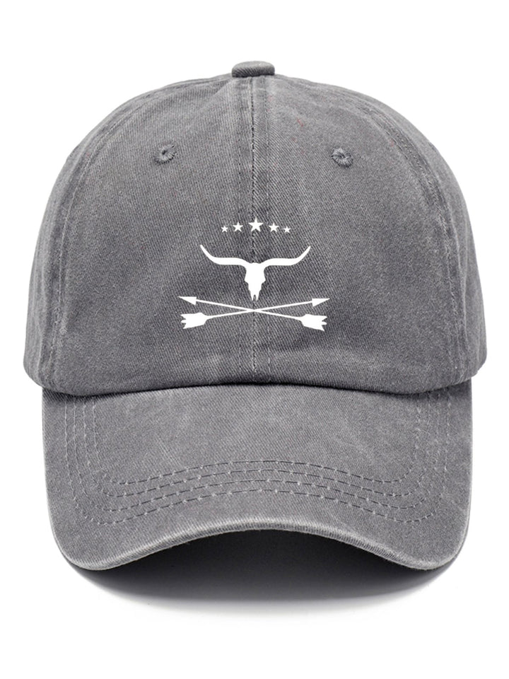 Alohadaddy Retro Western Bull Casual Printed Peaked Cap