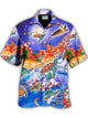 Camisa hawaiana con luz de neón y tortuga Alohadaddy, feliz Navidad y felicidad