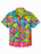 Alohadaddy Easter Egg Print Men's Button Pocket Shirt
