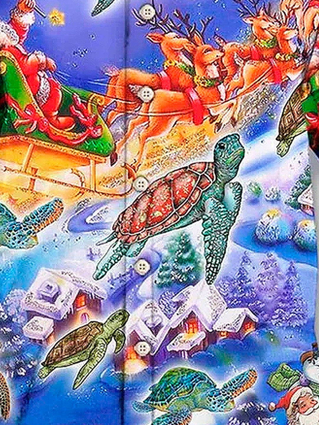 Alohadaddy Turtle Neon Light Merry Christmas Happiness - Hawaiian Shirt