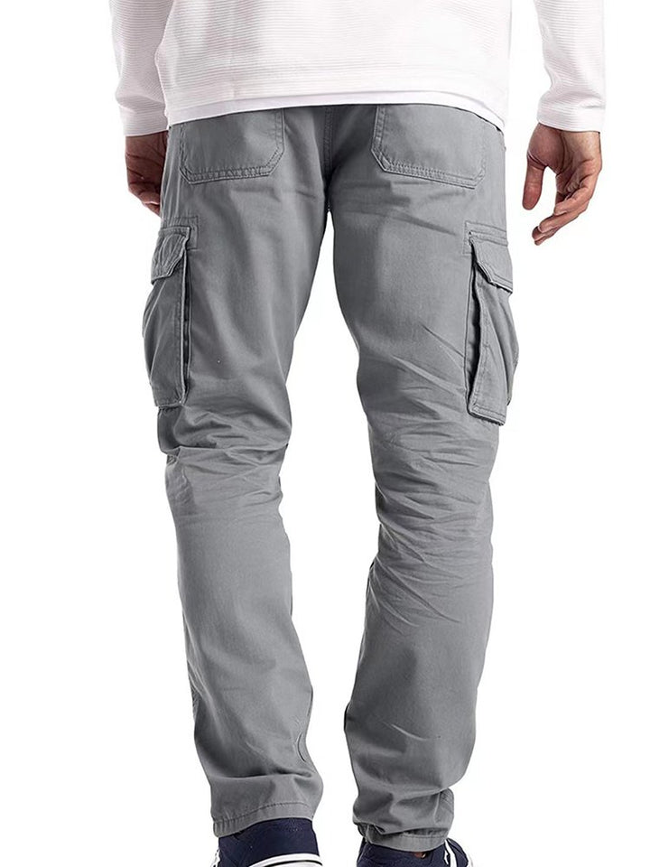 Pantalones cargo casuales de algodón para hombre, pantalones holgados de pierna recta
