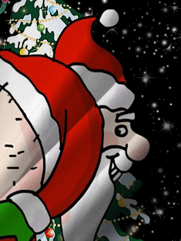 Alohadaddy - Camisetas navideñas divertidas con estampado de Papá Noel, informales, de talla grande