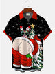 Alohadaddy Christmas Funny Santa Claus Printed Casual Plus Size Shirts