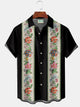 Alohadaddy Vintage Vacation Black Men's Guayabera Shirts Stretch Aloha Bowling Camp Shirts