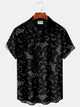 Alohadaddy Vintage Halloween Holiday Men's Shirts Cartoon Bat Art Stretch Plus Size Aloha Camp Shirts