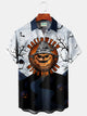 Alohadaddy Halloween White Men's Hawaiian Shirts Pumpkin Monster Bat Stretch Plus Size Aloha Camp Button-Down Shirts