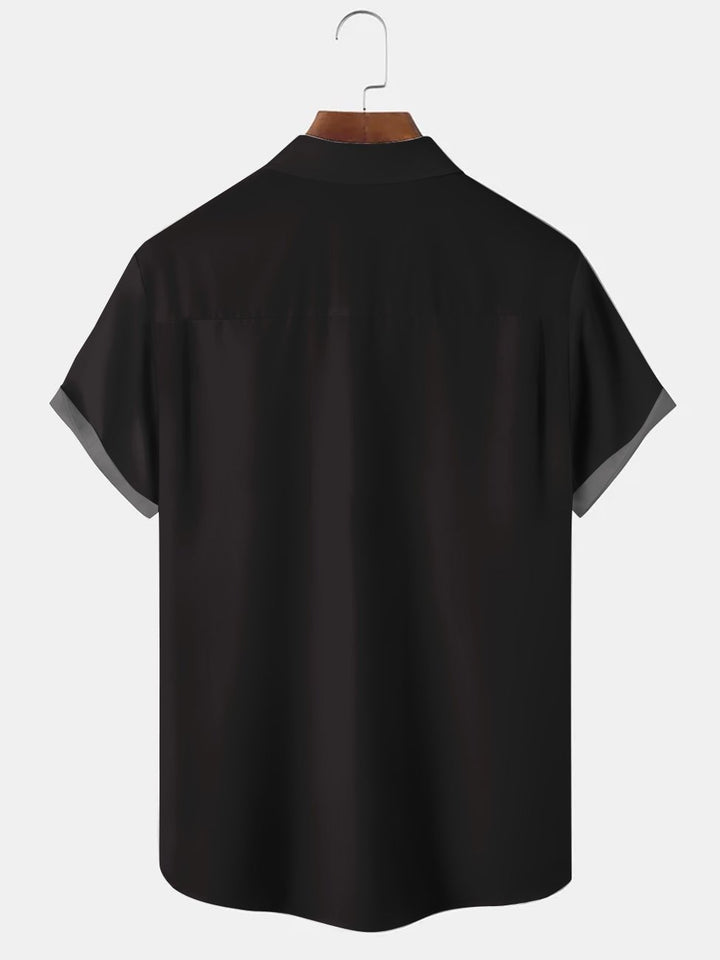 Camisas informales de talla grande en mezcla de algodón con estampado de piano en contraste naranja y negro de Alohadaddy