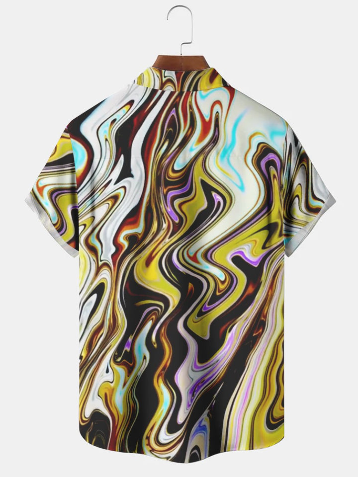Alohadaddy Multicolor Abstract Printing Cotton-Blend Casual Plus Size Shirts