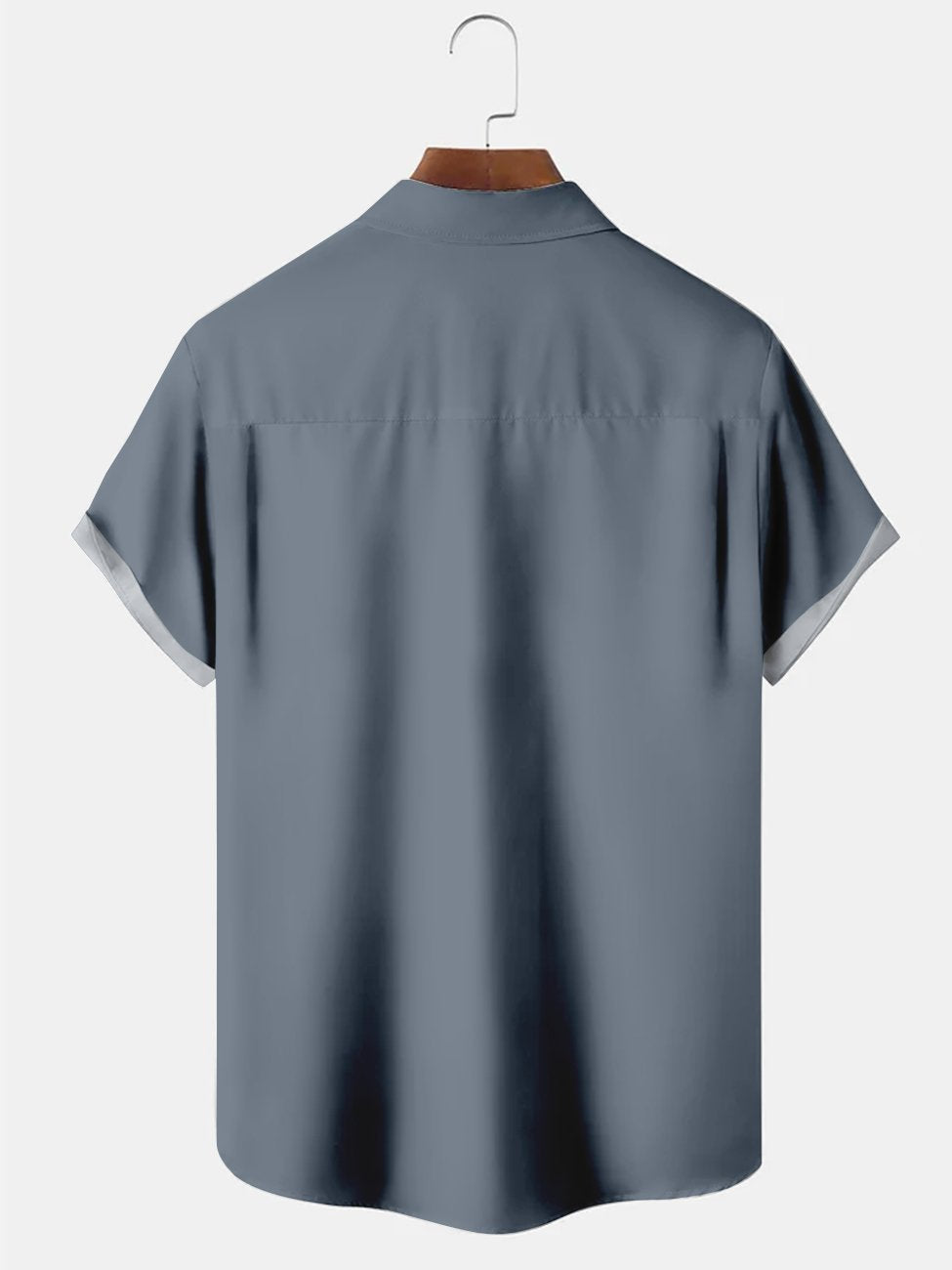 Alohadaddy Multicolor Plain Cotton-Blend Casual Plus Size Bowling Shirts