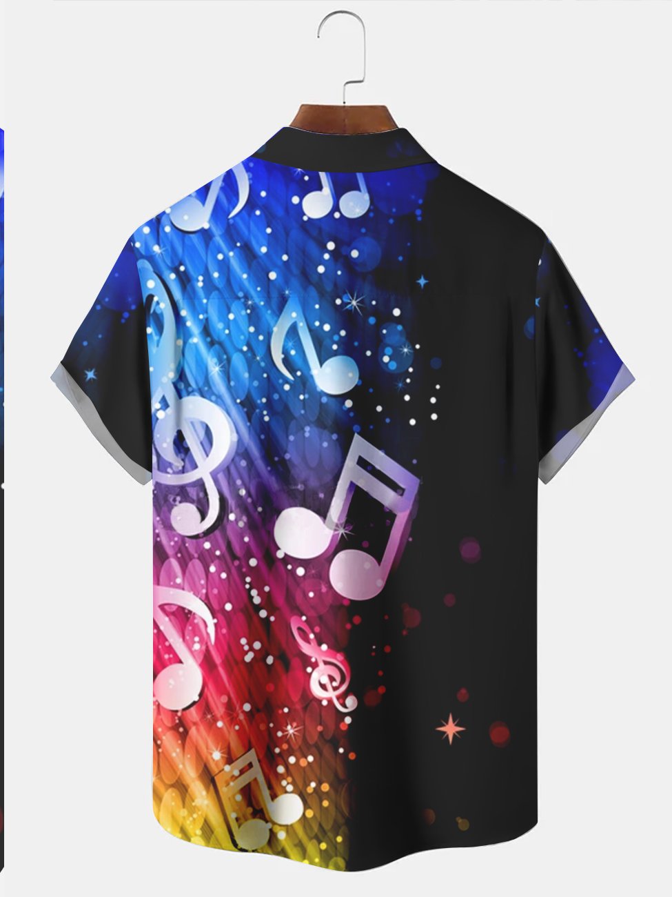 Alohadaddy Multicolor Ombre Music Note Casual Plus Size Shirts