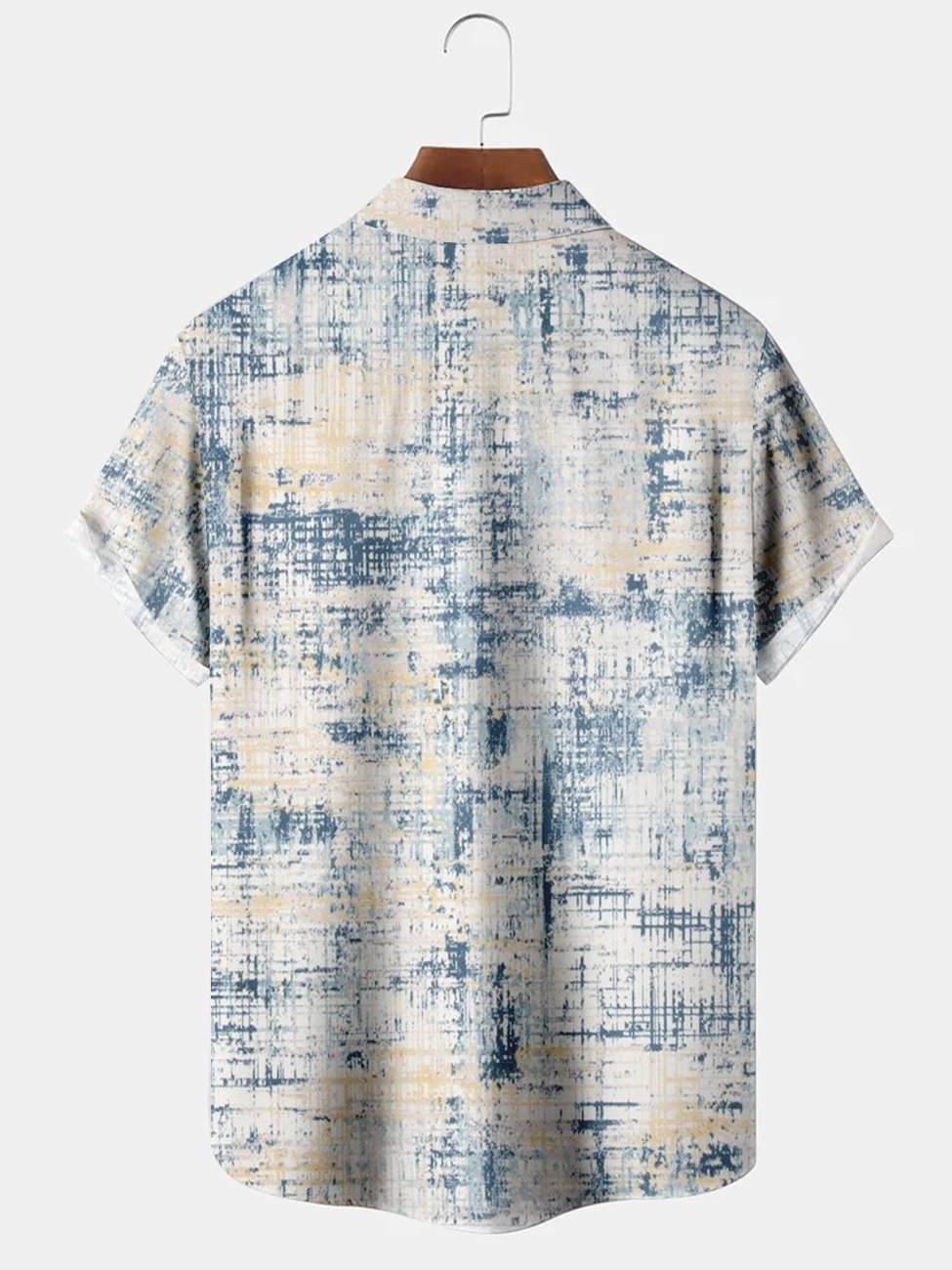 Alohaddy White Abstract Texture Casual Seersucker Wrinkle Free Stretch Oversized Shirts