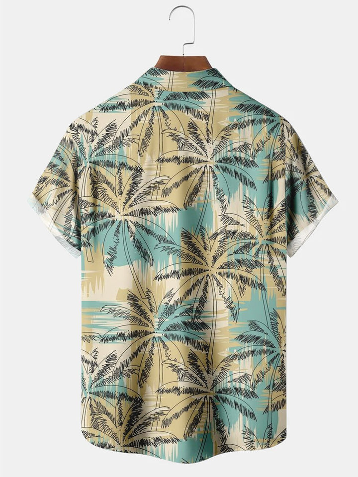 Chemises décontractées Alohadaddy kaki à motif cocotier grande taille