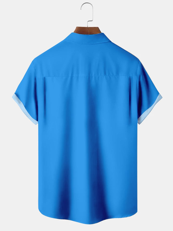 Alohadaddy Halloween Funny Blue Skull Casual Plus Size Shirts