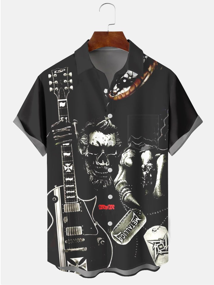 Camisetas casuales de talla grande con equipo musical de banda negra de Alohadaddy