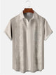 Alohadaddy Khaki Bamboo Texture Casual Bowling Cotton-blend Shirts