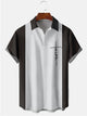 Camisas informales de talla grande de mezcla de algodón con letras en blanco y negro de Alohadaddy