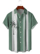 Alohadaddy Green Coconut Tree Casual Bowling Cotton-Blend Shirts