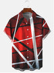 Alohadaddy Red Abstract Lines Casual Cotton-blend Plus Size Shirts