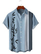 Alohadaddy Lightblue Bamboo Printing Casual Cotton-Blend Plus Size Shirts