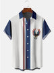Alohadaddy Blue-red Eagle Printing Cotton-Blend Casual Plus Size Shirts