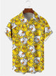 Camisas casuales de talla grande en mezcla de algodón con estampado de pato amarillo de Alohadaddy
