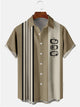Alohadaddy Ocher Abstract Printing Casual Bowling Plus Size Cotton-Blend Shirts