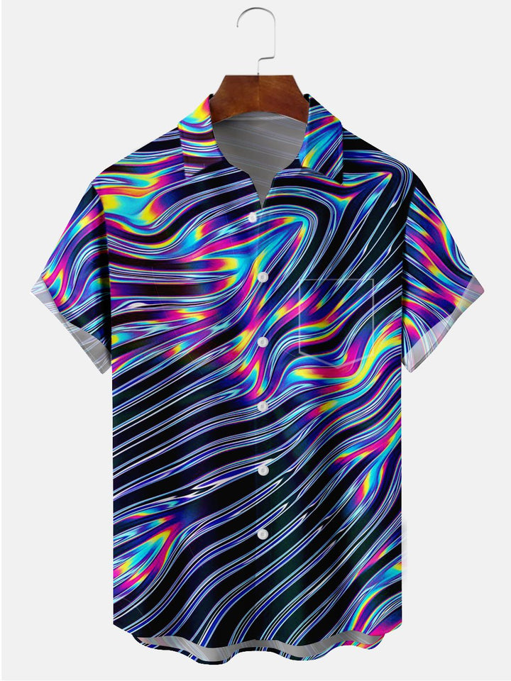 Alohadaddy Multicolor Cotton-Blend Abstract Printing Casual Plus Size Shirts