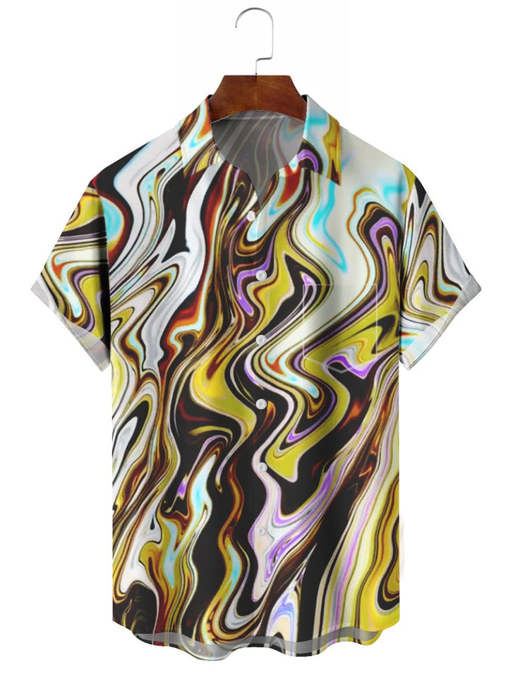 Alohadaddy Multicolor Abstract Printing Cotton-Blend Casual Plus Size Shirts