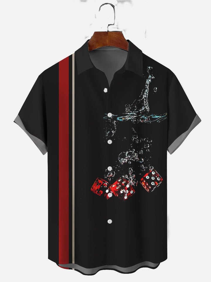 Alohadaddy Vintage Dice Black-red Plus Size Casual Plus Size Shirts
