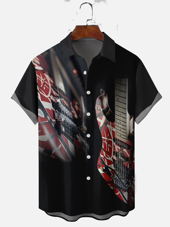 Alohadaddy Rock Guitar  Music Instrument Plus Size Casual Shirts