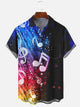 Alohadaddy Multicolor Ombre Music Note Casual Plus Size Shirts