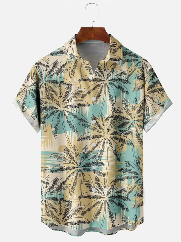 Chemises décontractées Alohadaddy kaki à motif cocotier grande taille