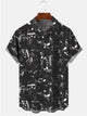 Alohadaddy Black Music Note Casual Plus Size Shirts