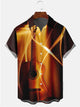 Alohadaddy Abstract Music Guitar Illustration Casual Plus Size Shirts
