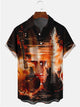 Alohadaddy Black Abstract Double Guitar Illustration Casual Plus Size Shirts