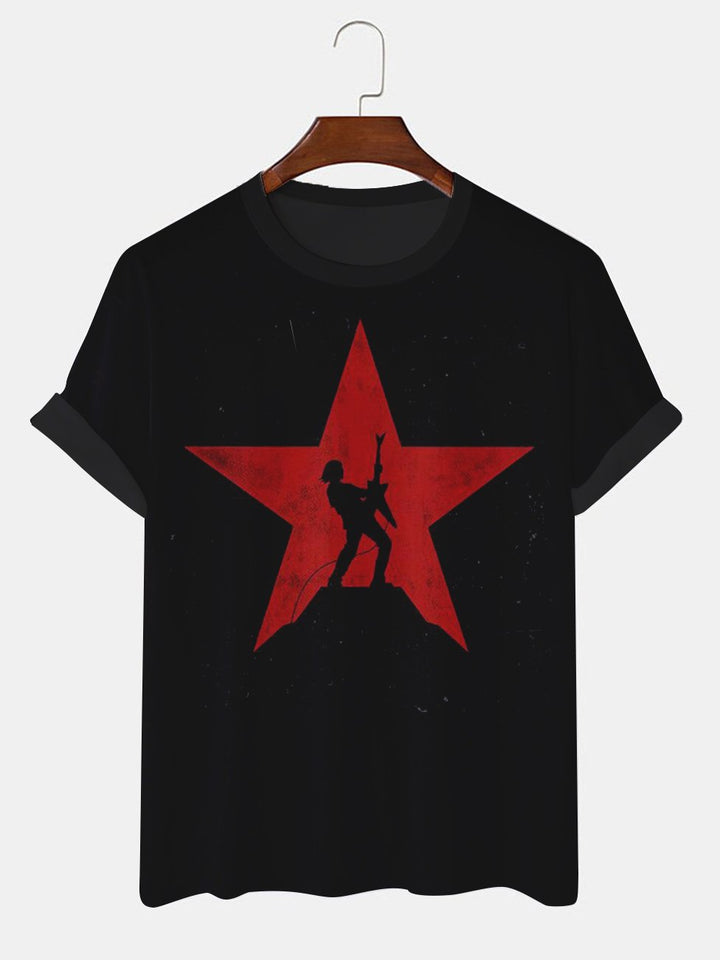 Alohadaddy Rock Band Star Printed Casual Short Sleeve T-Shirts