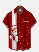 Camisa informal de manga corta con diseño de Papá Noel para jugar a los bolos para hombre
