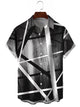 Alohadaddy Red Abstract Lines Casual Cotton-blend Plus Size Shirts