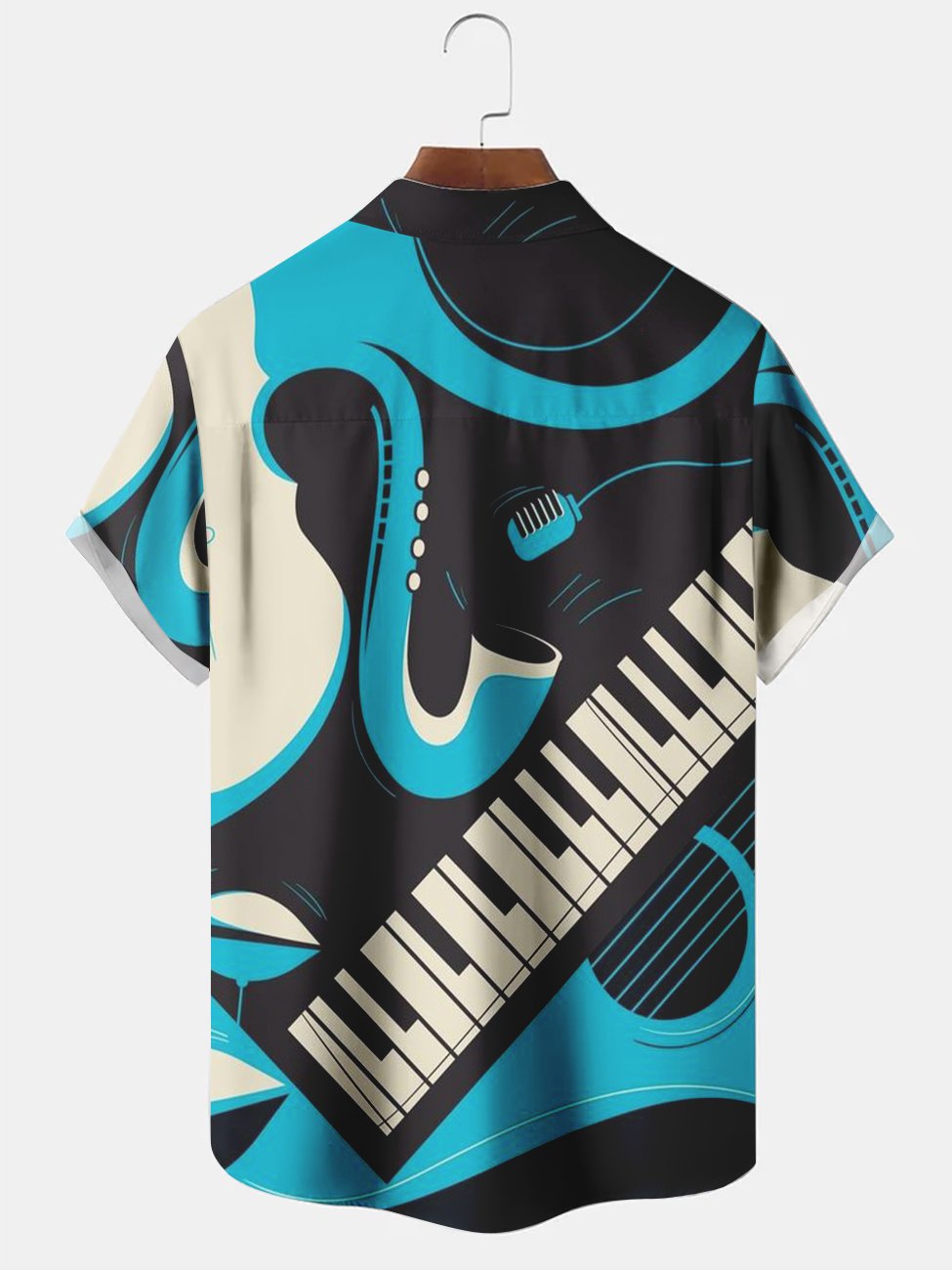 Alohadaddy Music Instrument Illustration Casual Plus Size Shirts