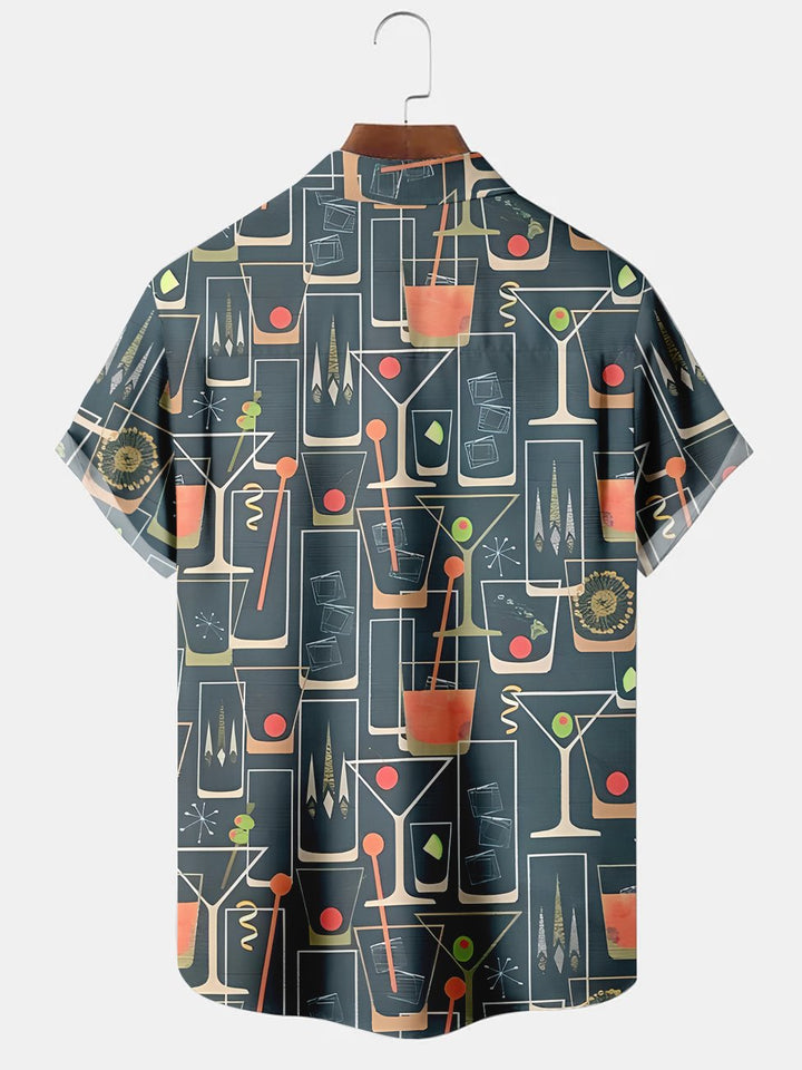 Alohadaddy Abstract Mid Century Modern Printed Casual Plus Size Shirts