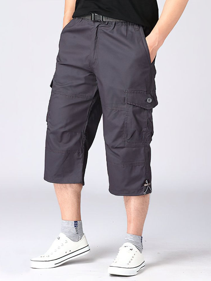 Pantalones rectos casuales sueltos y recortados para hombre