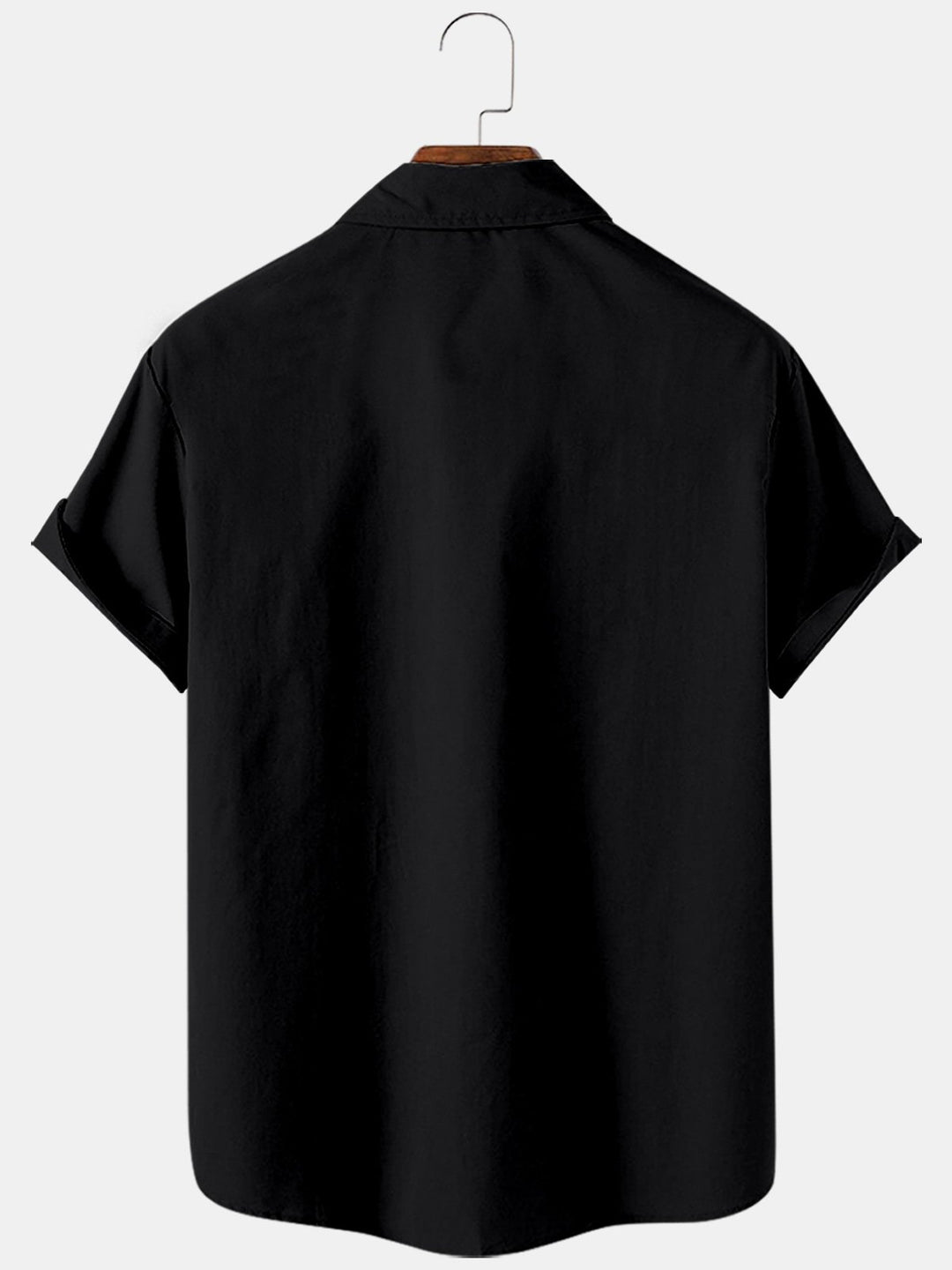 Camisa de manga corta holgada y moderna con estampado navideño para hombre