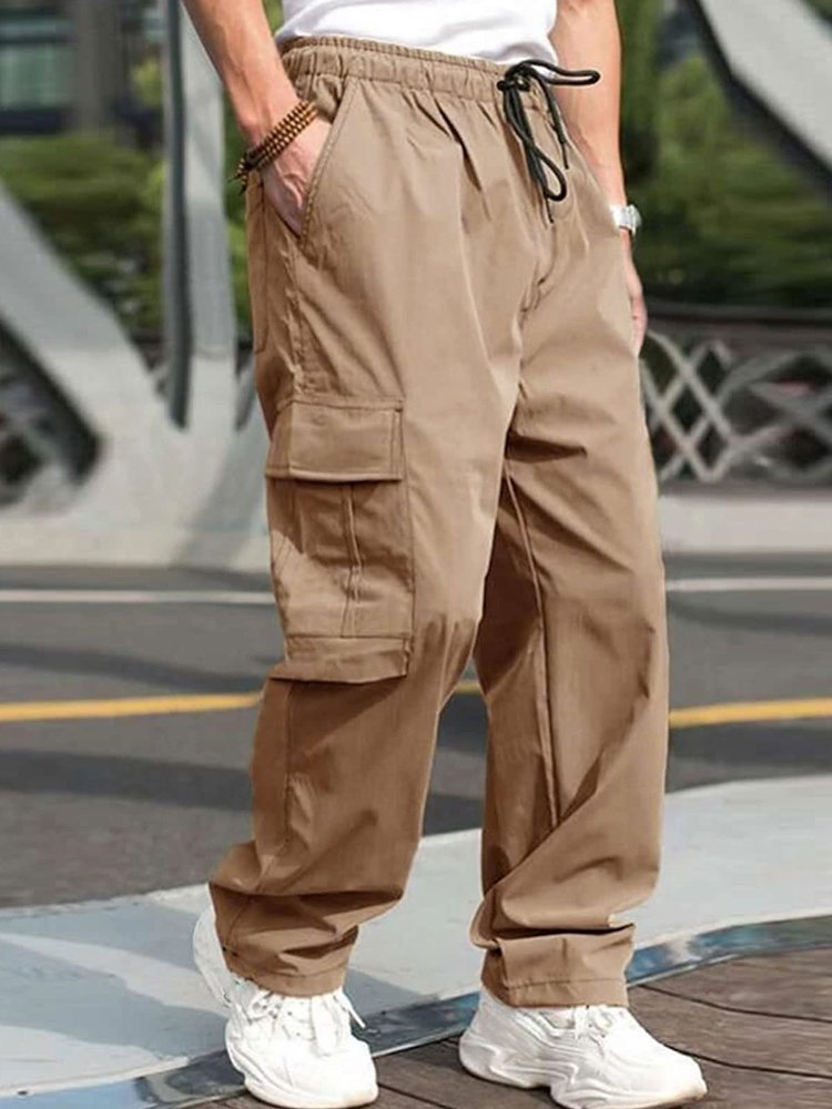 Alohadaddy Loose Multi-Pocket Straight Leg Casual Men&
