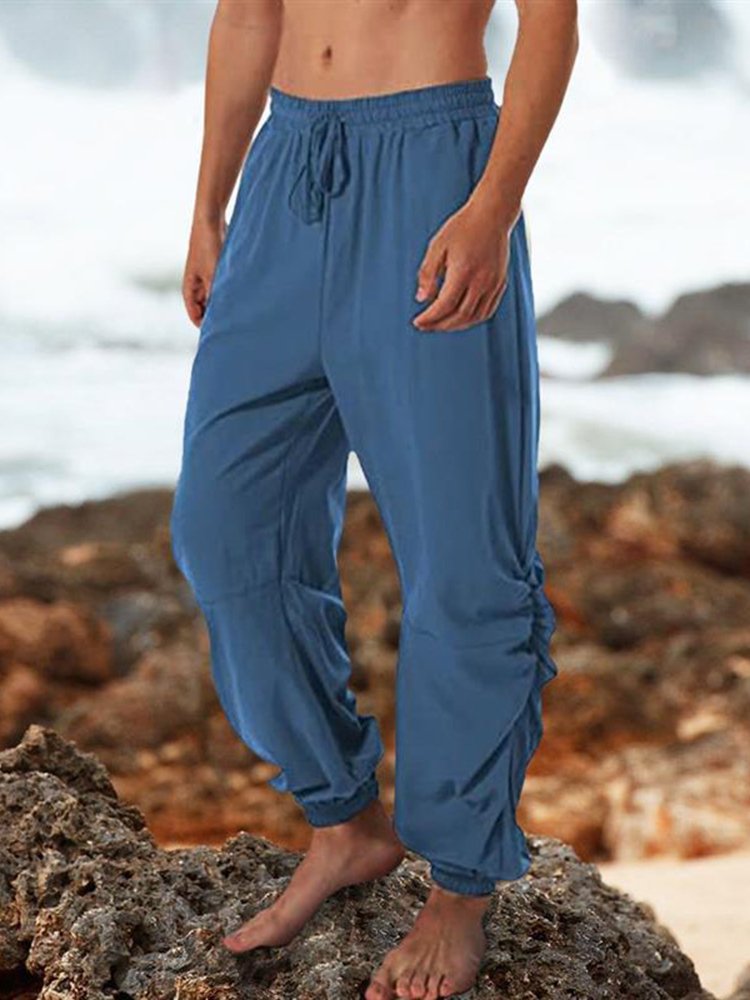 Holiday Cotton Linen Casual Trousers Men