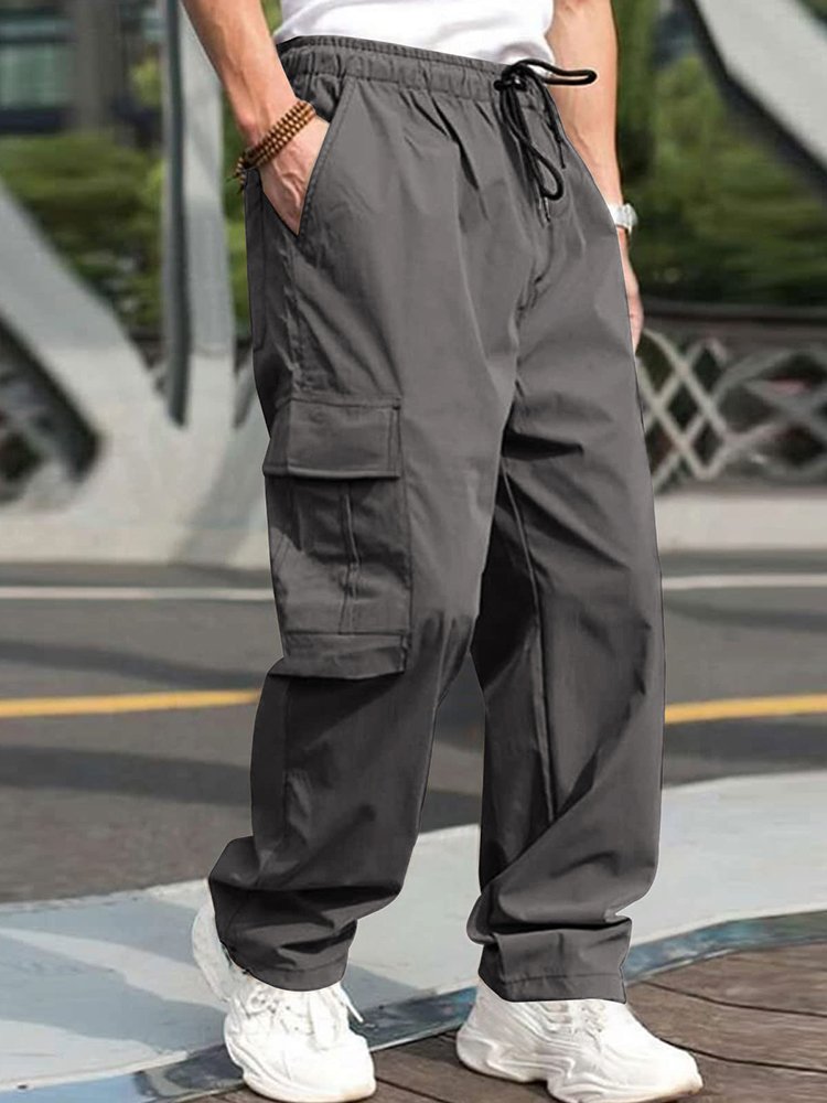 Alohadaddy Loose Multi-Pocket Straight Leg Casual Men&