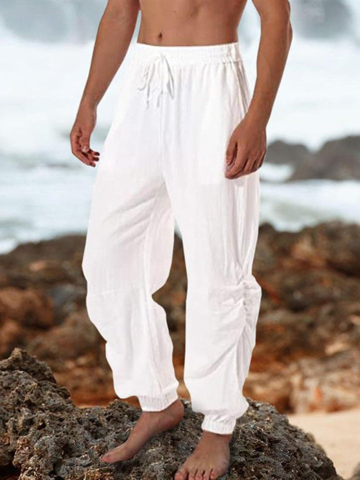Holiday Cotton Linen Casual Trousers Men